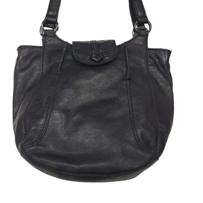 Hotter Black Leather Small Shoulder Bag Uk Women's Size  10" x 10"