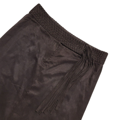 Next Vintage 80's Brown Long Tassle A-Line Skirt Womens UK Size 14