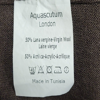 Aquascutum Brown Y2k Wool Blend Jumper Uk Men's Size Small