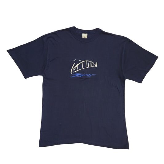 Sydney Tourist Campaign Navy Blue Vintage 90s Short Sleeve T-Shirt Uk Men's XL