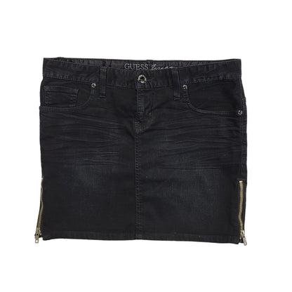 Guess Black Denim Mini Skirt Uk Women's Size 12 W30
