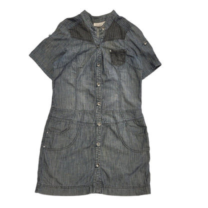 DKNY Jeans Denim Blue Button Up Short Sleeve Dress Womens Size XL