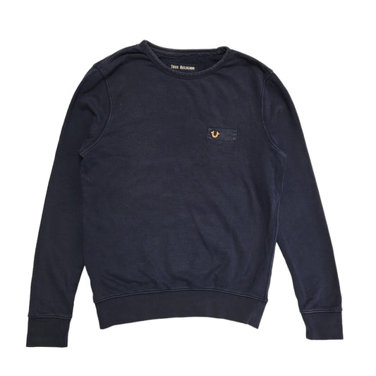 True Religion Y2K Navy Blue Round Neck Sweatshirt Uk Men's Size Large