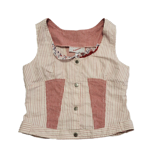 Vintage 90s Pink Button Sleeveless Top Uk Girls Age 14-16 Size 2XL