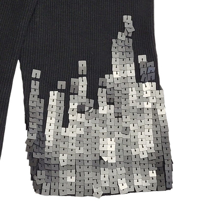 Coldwater Creek 90s Black Long Sleeve Sequin Top Uk Women's Size M BNWT