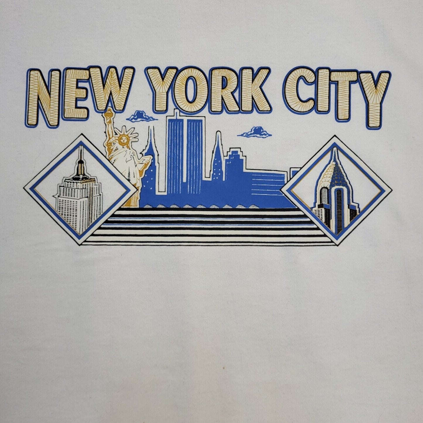 Fruit Of The Loom 90s Vintage New York City White Crew Neck T-Shirt Men's XL