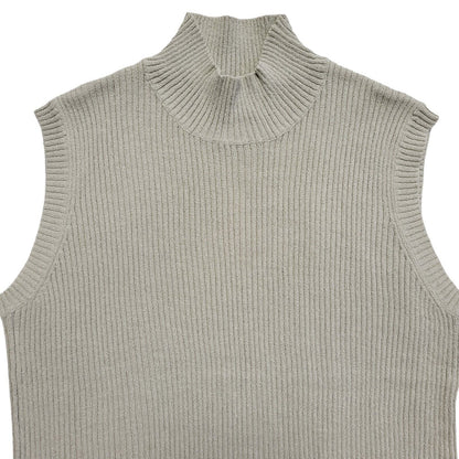 Play Y2K Beige High Neck Sleeveless Tank Top Womens UK Size M