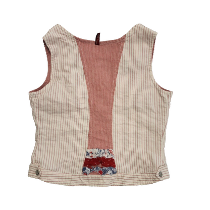 Vintage 90s Pink Button Sleeveless Top Uk Girls Age 14-16 Size 2XL