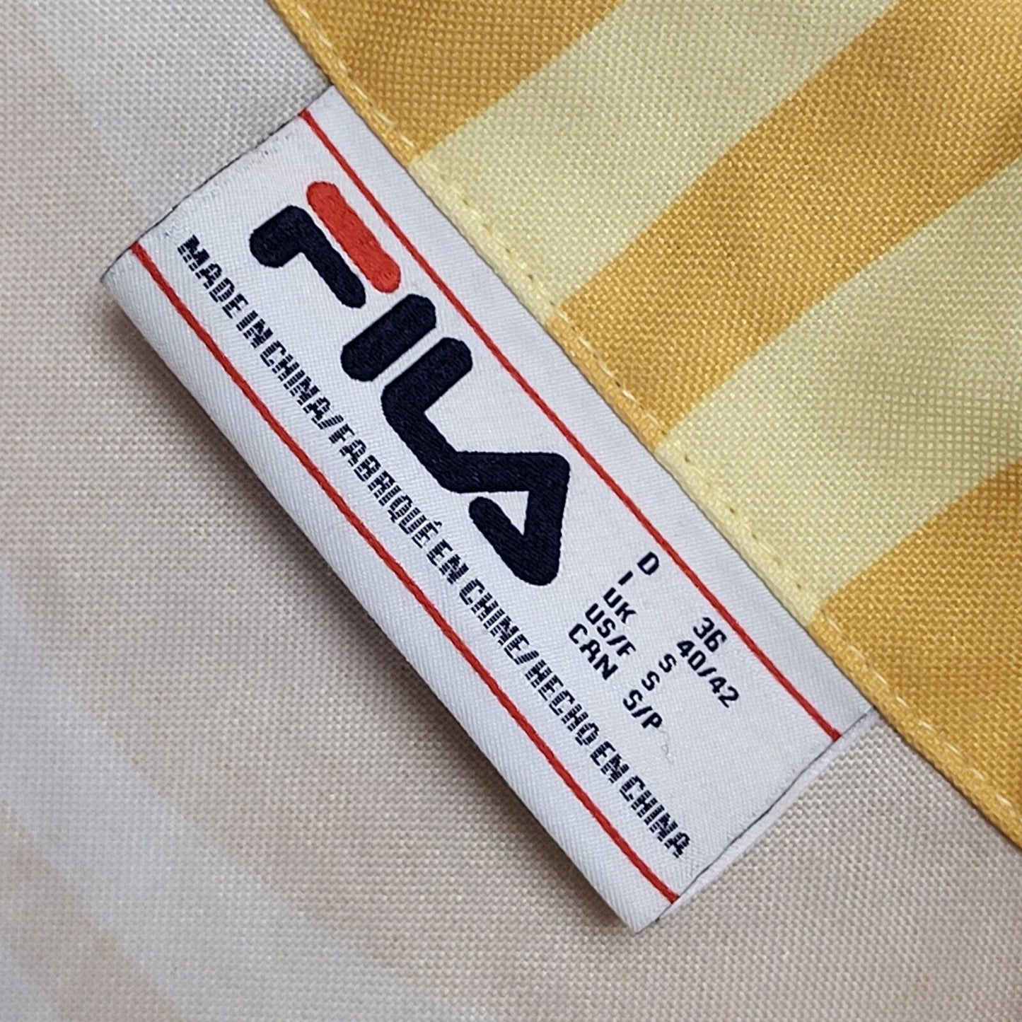 Fila Yellow Cropped Short Sleeve Shirt Uk Women's Size Small