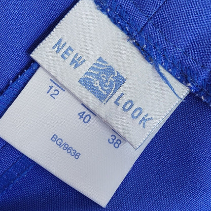 New Look 90s Vintage Blue Straight Leg Casual Trousers Uk Women's 12 W30 L31