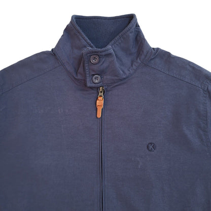 Kickers Vintage 80s Navy Blue Button-Up Bomber Jacket Uk Men's Size Large