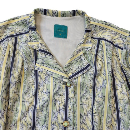 Canda C&A 70s Vintage Collared Green & Navy Daywear Dress Women's Size 12 Eu 40
