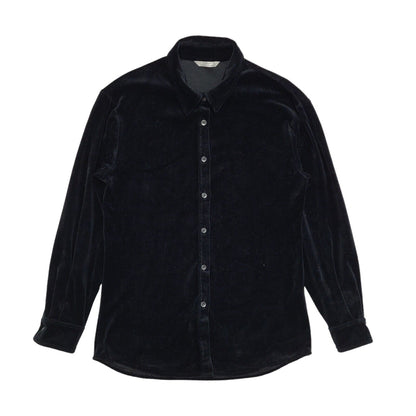 Marks and Spencer 90s Vintage Black Velour Long Sleeve Shirt Womens Size 10