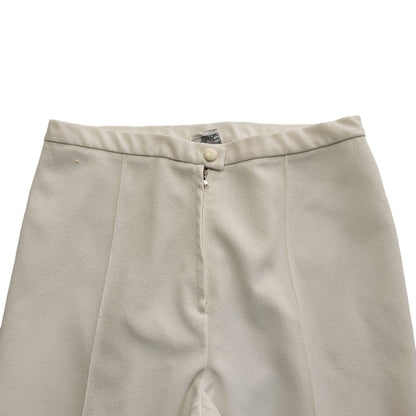 St Michael 70s White Bootcut Pleated Trousers Womens UK Size 14 (usa 18) W32 L29