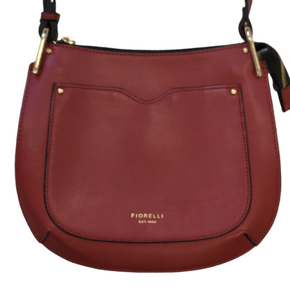 Fiorelli Red Leather Shoulder Saddle Bag Uk Women's 9.5" x 8.5"