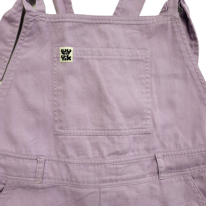 Lucky & Yak Vintage Y2K Purple Denim Dungaree Shorts Women's UK 10 W28-34