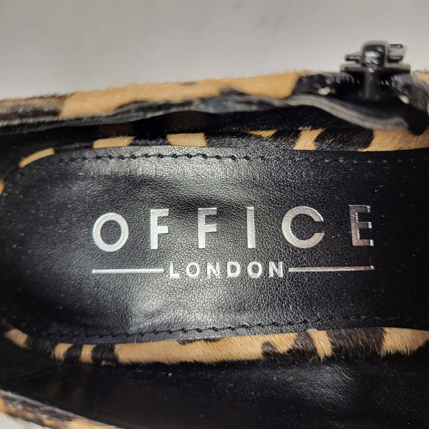 Office London Brown Animal Print Heels Shoes Uk Women's Size 5