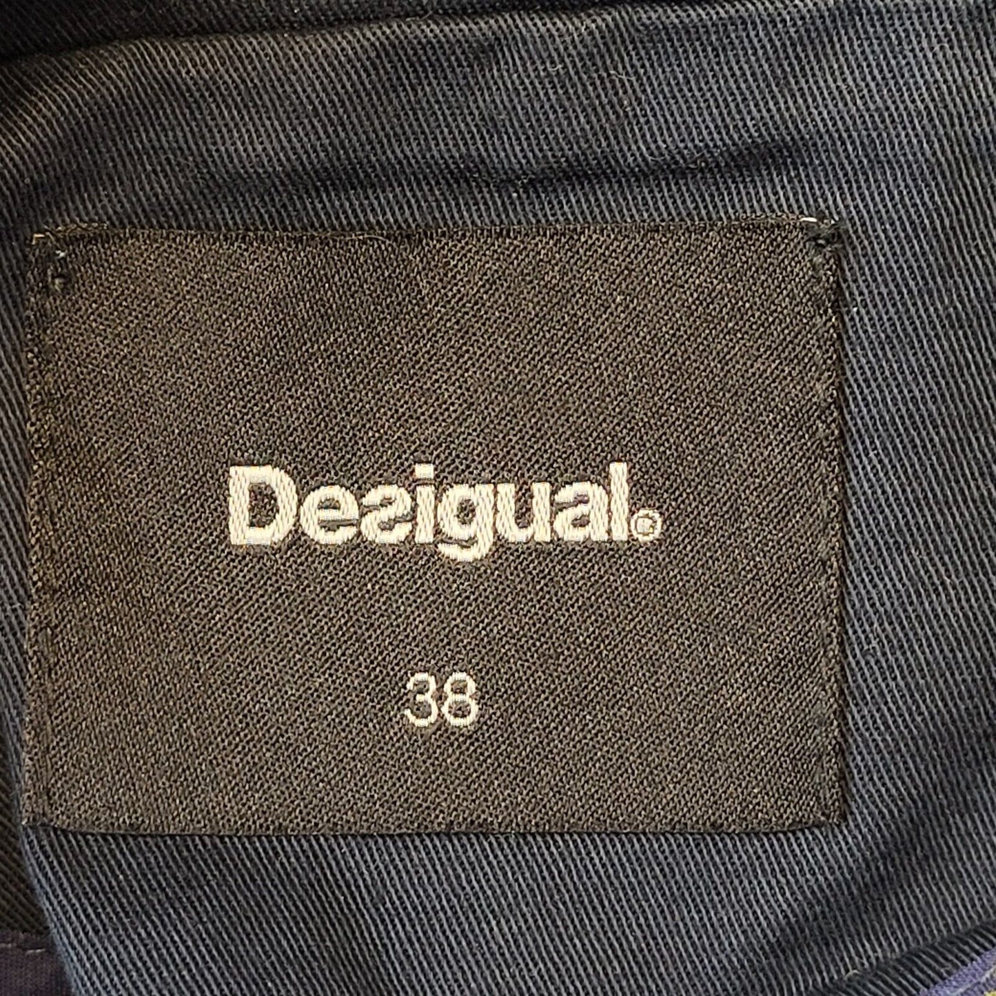 Desigual Y2K Navy Blue Sleeveless Zip Up Gilet Women's Size 12