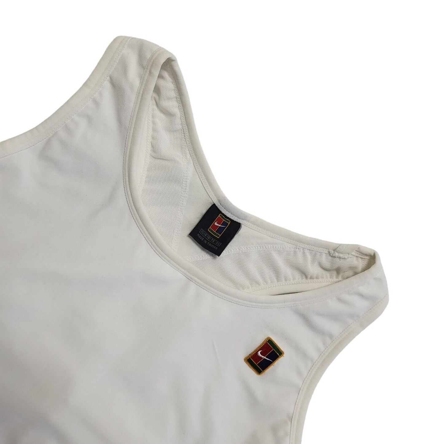 Nike Court Tennis Y2K White Cropped Gym & Training Sports Top Womens Size 16/18