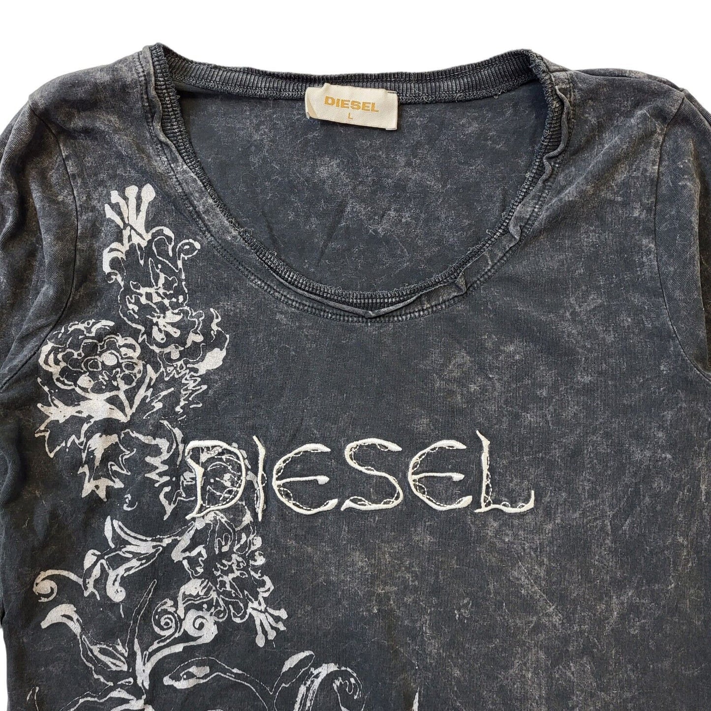 Diesel Y2K Grey Round Neck Jumper Women's Size L Eu 40