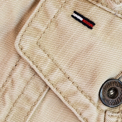 Tommy Hilfiger Beige 90s Vintage Denim Jacket Uk Women's Size XL