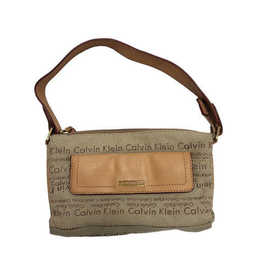 Calvin Klein Beige Leather Hand Bag / Shoulder Bag Uk Women's 5.5" x 9"