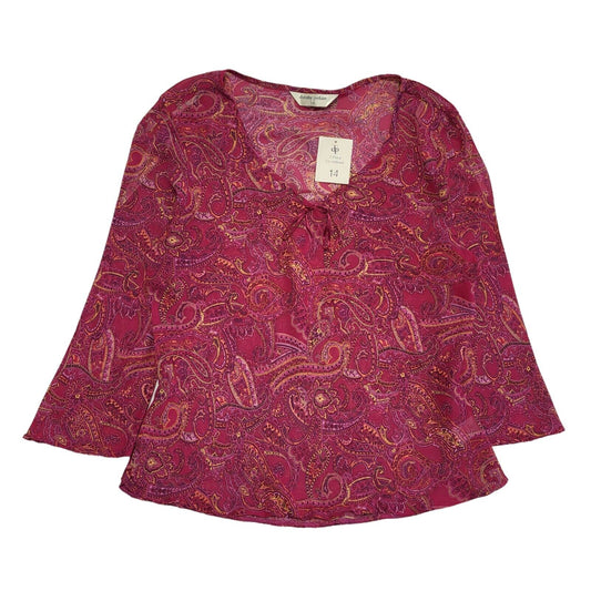 Dorothy Perkins Vintage 90s Pink Paisley 3/4 Sleeve Blouse BNWT Womens UK 14