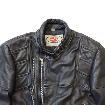MQP 90s Vintage Black Zip Up Leather Jacket Men's Size L