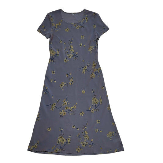 Vintage Anne Brooks 80s Petites Blue Fit & Flare Dress Women's UK 14