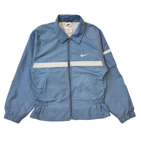 Nike 90s Vintage Blue & White Zip Up Sports Jacket Women's Size M (10-12)