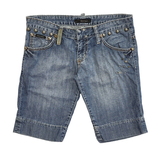 DSquared2 Vintage Y2K  Blue Zipped Denim Shorts Uk Women's Size 10 W28