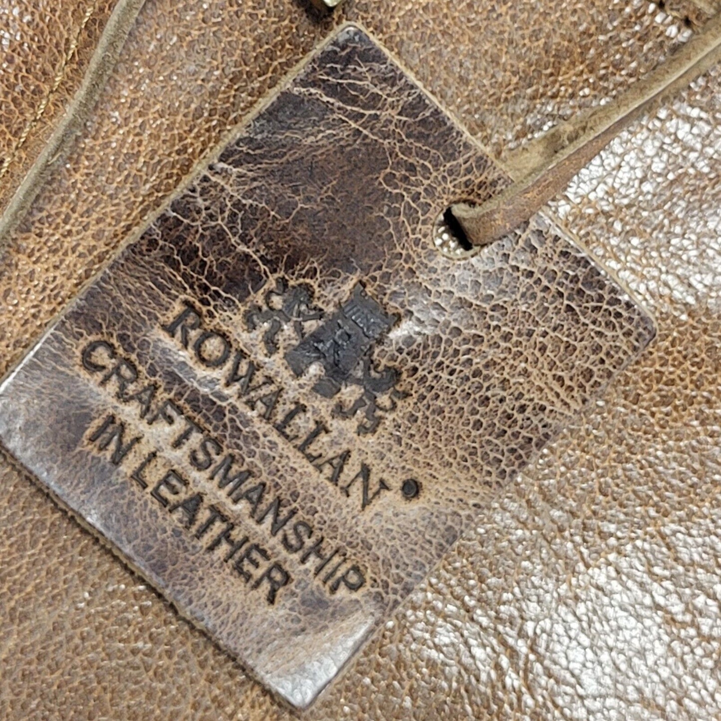 Rowallen Brown Vintage Leather Satchel/Top Handle Bag Uk Women's 13" x 10"