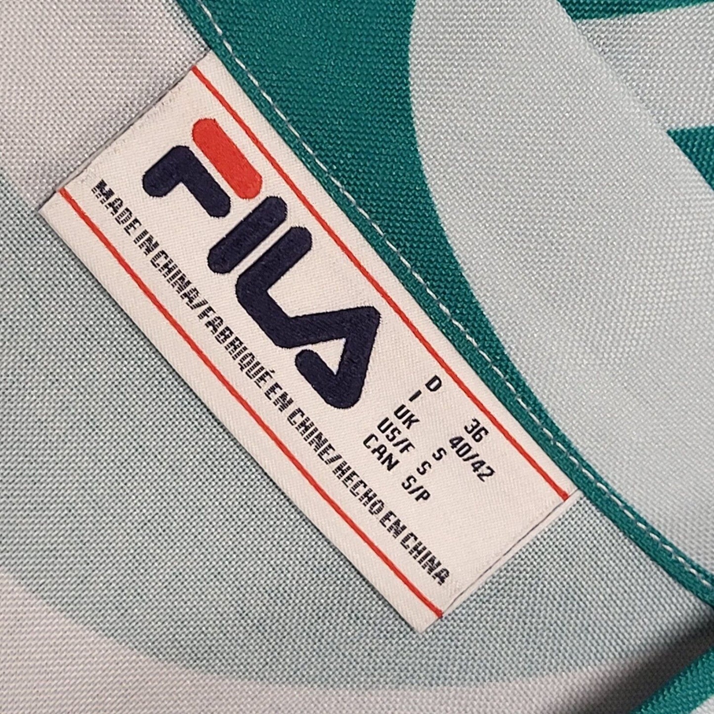 Fila Green Blue Cropped Y2k Sports Jacket Uk Women's Size S Bnwt