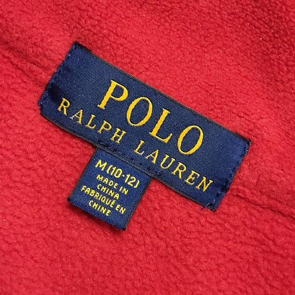 Polo Ralph Lauren Red & Navy Zip Up Fleece Gilet Uk Kids Medium