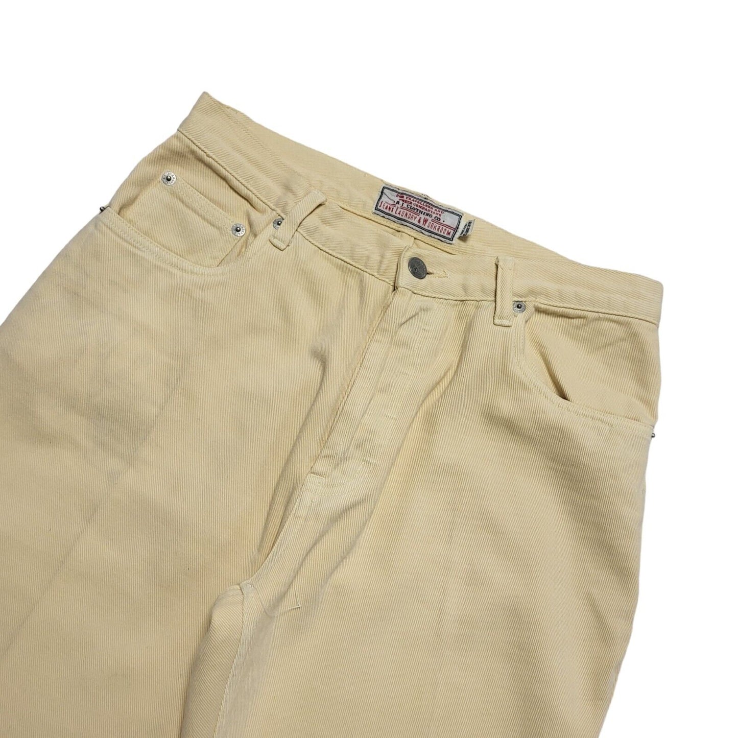 R.I Clothing Vintage 90's Yellow Tapered Jeans UK Women's 12 W30 L29
