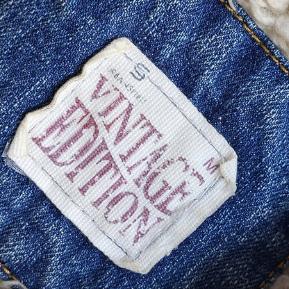 Vintage Edition Blue 80s Button Denim Jacket Uk Men's Size Small
