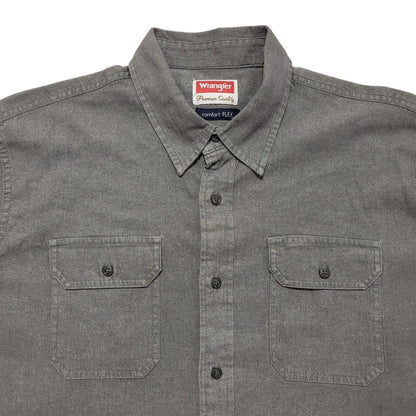 Wrangler 80's Vintage Grey Denim Long Sleeve Shirt Mens UK Size L