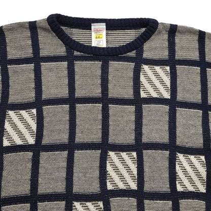 St Michael Vintage 80's Blue & White Round Neck Jumper Mens UK XL