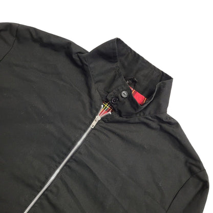 Vintage Tartan Lined Black Zip Up Bomber Jacket Men's Size Medium