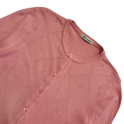 Berkertex Vintage 80s Pink Diamond Knit Cardigan UK Women's Size M / L