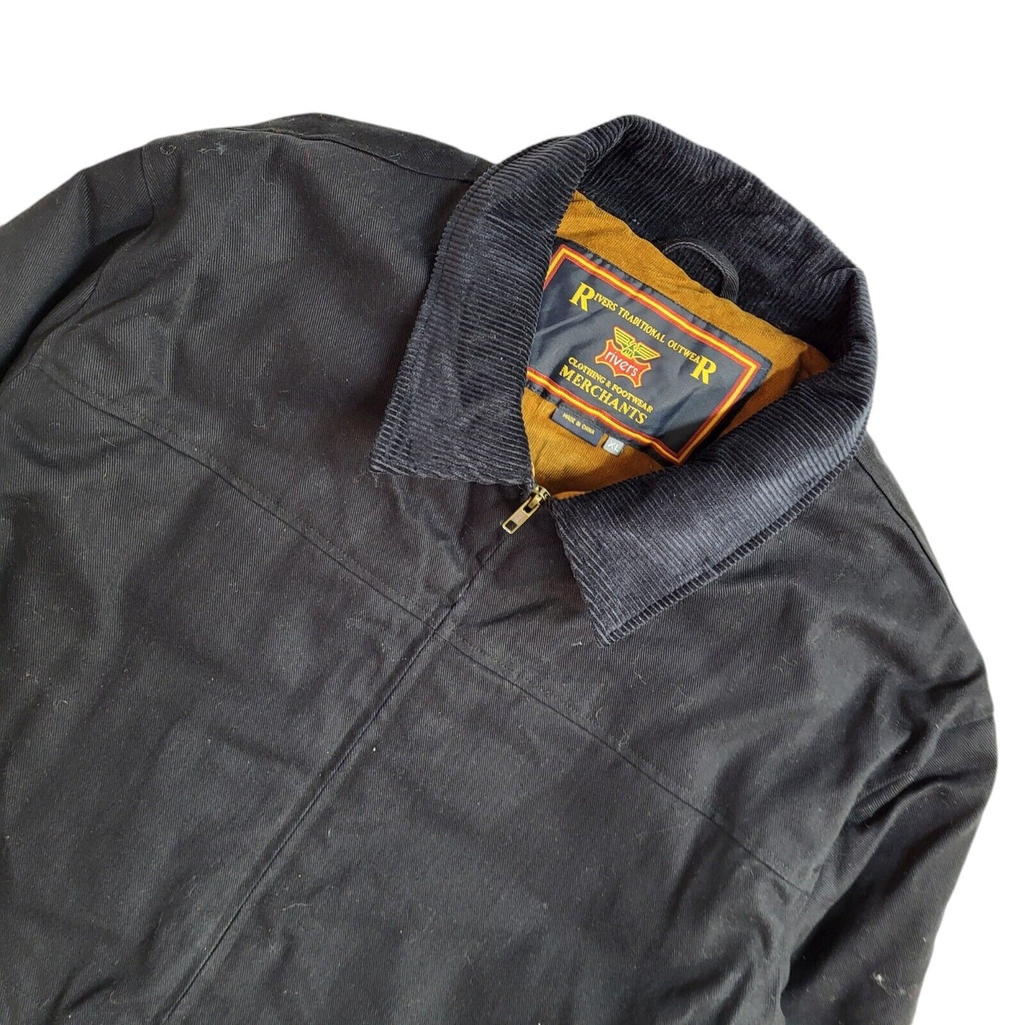 Rivers Vintage 80s Black Zipped Bomber Jacket Uk Men's Size XL