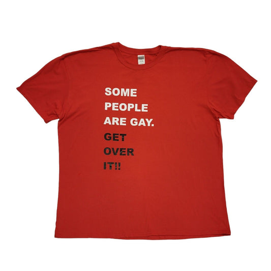Gildan Red Vintage 90s  Short Sleeve T-Shirt Uk Men's 3XL