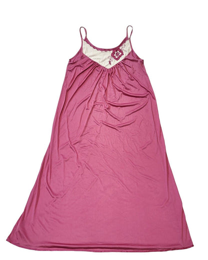 St Michael M&S 80's Vintage Pink & White Night Dress Womens UK XS EU 6