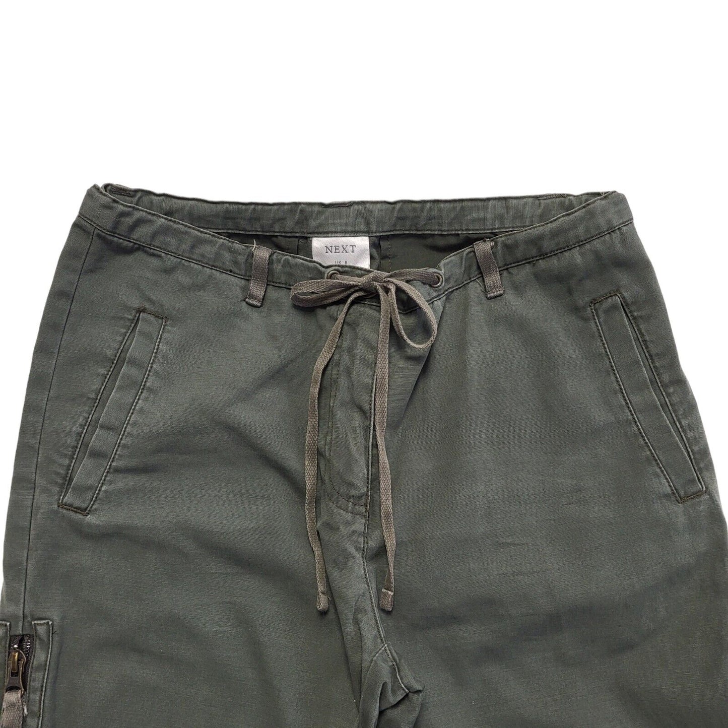 Next Green 90s Vintage Straight Leg Casual Trousers Uk Women's 8 W26 L25