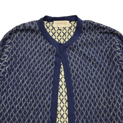 Country Collection Blue 80s Vintage Button Cardigan Uk Women's Size M