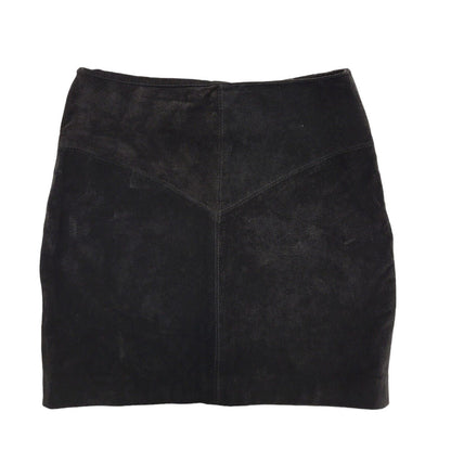 Hippie Shake 80's Vintage Black Suede Skirt Women's Size L W30
