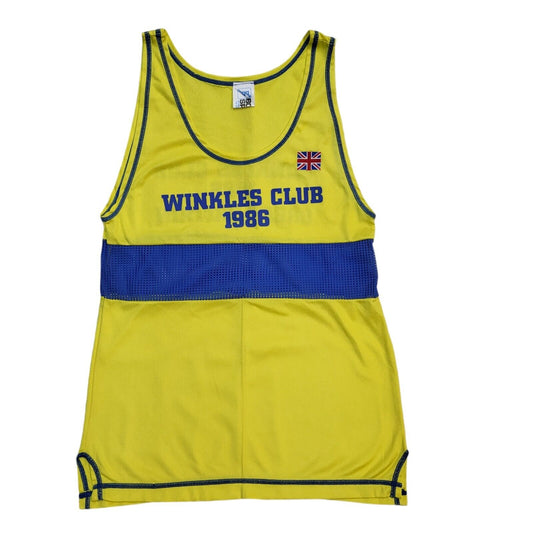 Winkles Club 1986 Vintage Yellow & Blue Vest Top Boy's Size M