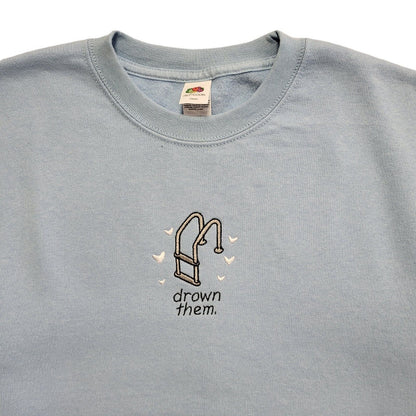 Fruit of The Loom Vintage 90's Blue Drown Them Sweatshirt Womens UK Size M