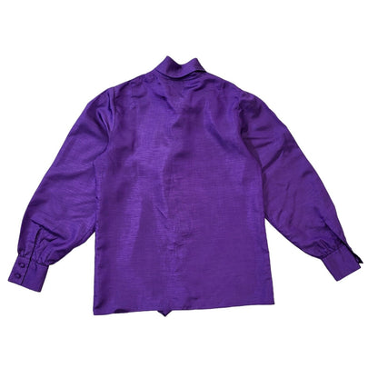 Clythe Adelaide 80s Vintage Purple Button-Up Blouse Women's 10
