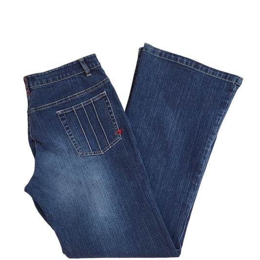 Tom Tailor 90s Angie Dark Blue Bootcut Denim Jeans Uk Women's Size 12 W30 L31